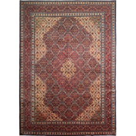Tappeto Sarough Persia Medaglione Rosso Blu 247x350 Cm