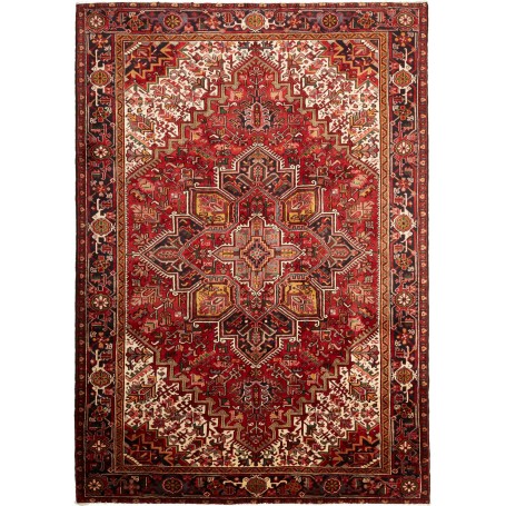 Tappeto Gorawan Persia Geometrico Rosso Avorio 222x311 Cm