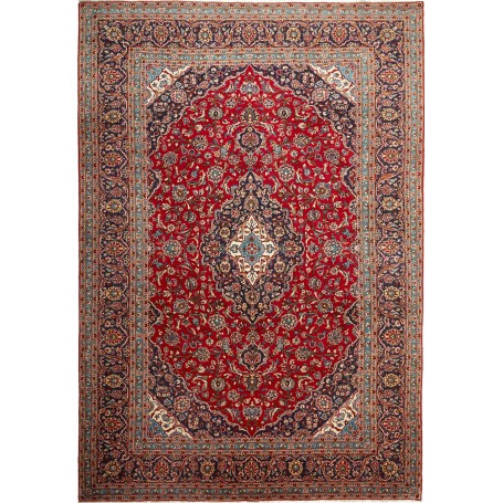 Tappeto Ardakan Persia Medaglione Rosso Blu Scuro 250x334 Cm