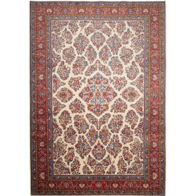 Tappeto Sarough Persia Floreale Avorio Rosso 243x350 Cm