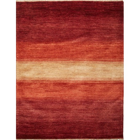 Tappeto Shayan Pakistan Astratto Rosso Beige 206x265 Cm