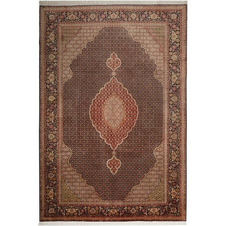 Tappeto Tabriz 50 Raj Mahi Persia Medaglione Marrone Terraco