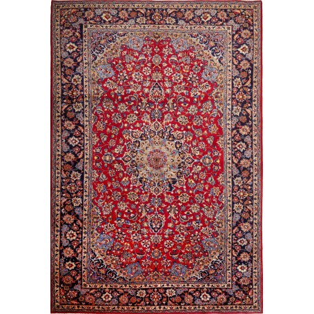 Tappeto Nadjafabad Persia Medaglione Rosso Blu 250x373 Cm