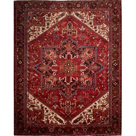Tappeto Gorawan Persia Geometrico Rosso Blu Scuro 285x358 Cm
