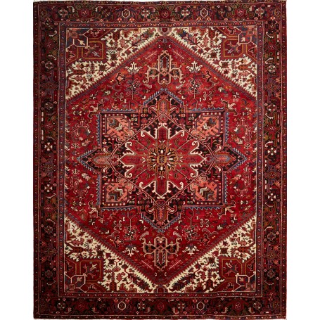 Tappeto Gorawan Persia Geometrico Rosso Blu Scuro 285x358 Cm