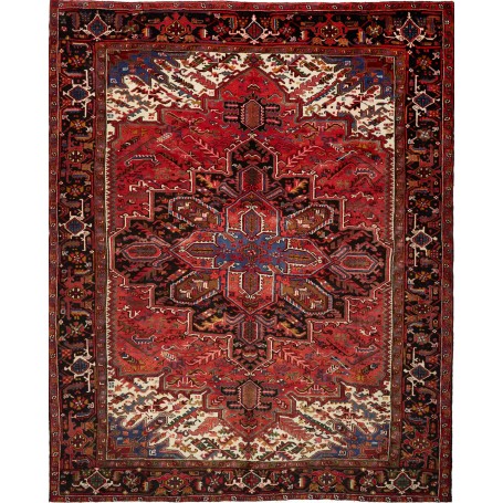 Tappeto Gorawan Persia Geometrico Rosso Nero 278x340 Cm