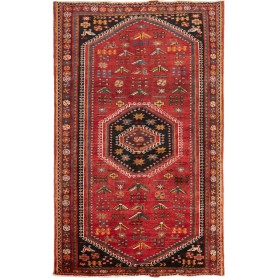 Tappeto Shiraz Persia Geometrico Rosso Nero 150x248 Cm