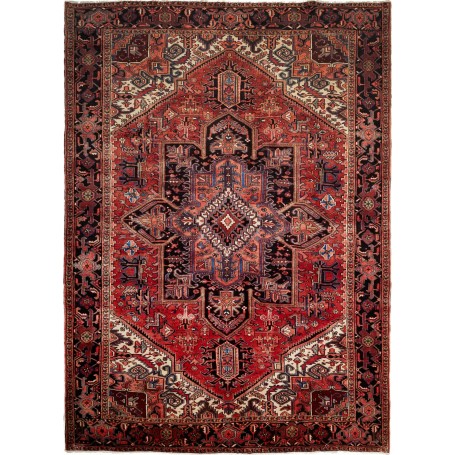 Tappeto Gorawan Persia Medaglione Rosso Nero 254x350 Cm