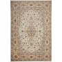 Tappeto Kashan Persia Medaglione Avorio Beige Blu 210x313 Cm
