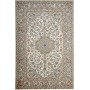 Tappeto Kashan Persia Medaglione Crema Blu 193x298 Cm