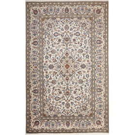 Tappeto Kashan Persia Medaglione Crema Blu 193x306 Cm