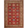 Tappeto Kazak Fine Pakistan Geometrico Rosso Blu 188x264 Cm