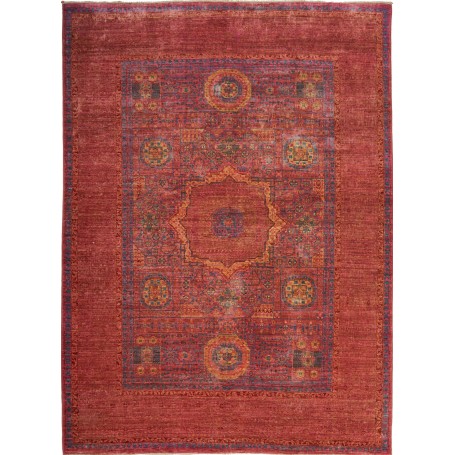 Tappeto Mamlouk Pakistan Medaglione Rosso Blu 146x204 Cm