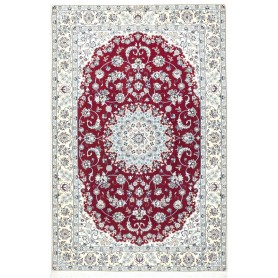 Tappeto Nain 6la Persia Medaglione Bordeaux Crema 130x198 Cm