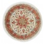 Tappeto Tabriz 50 Raj Persia Medaglione Crema Rosso 155x155