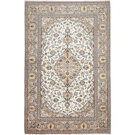 Tappeto Kashan Persia Medaglione Crema Beige 200x306 Cm