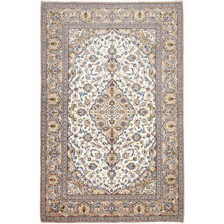 Tappeto Kashan Persia Medaglione Crema Beige 200x306 Cm