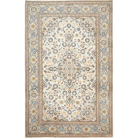 Tappeto Kashan Persia Medaglione Avorio Blu 200x301 Cm