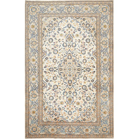 Tappeto Kashan Persia Medaglione Avorio Blu 200x301 Cm
