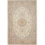 Tappeto Kashan Persia Medaglione Crema Azzurro 200x304 Cm