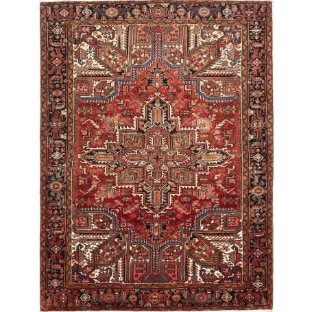 Tappeto Gorawan Persia Medaglione Rosso Nero 215x292 Cm