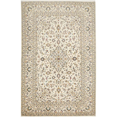 Tappeto Kashan Persia Medaglione Avorio Blu 193x300 Cm