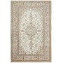 Tappeto Kashan Persia Medaglione Avorio Blu Oro 200x300 Cm