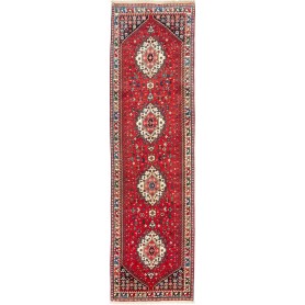 Tappeto Yalameh Persia Astratto Rosso Avorio 83x308 Cm