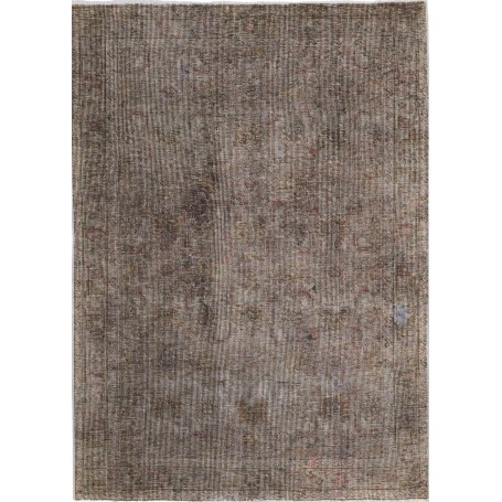 Tappeto Tabriz Persia Floreale Grigio Marrone Sbiadito Abras
