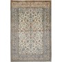 Tappeto Kashan Persia Medaglione Crema Blu 202x307 Cm