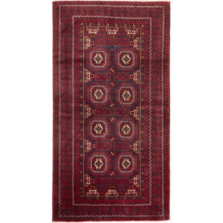 Tappeto Baluch Persia Geometrico Rosso Blu 107x202 Cm