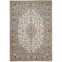 Tappeto Kashan Persia Medaglione Crema Blu 220x315 Cm