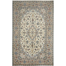 Tappeto Kashan Persia Medaglione Avorio Blu 193x310 Cm