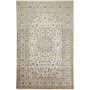 Tappeto Kashan Persia Medaglione Avorio Blu 198x303 Cm