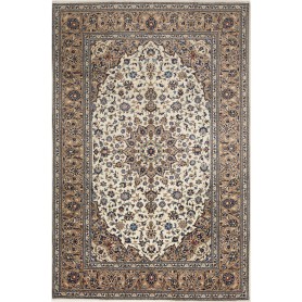 Tappeto Kashan Persia Medaglione Avorio Beige 200x300 Cm