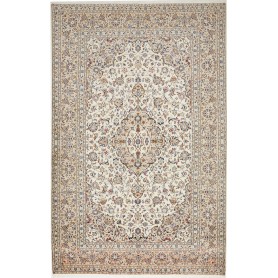 Tappeto Kashan Persia Medaglione Avorio Blu 204x320 Cm