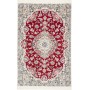 Tappeto Nain 9la Persia Medaglione Rosso Rubino Crema 102x15