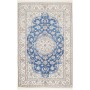 Tappeto Nain 9la Persia Medaglione Blu Zaffiro Crema 155x247