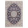 Tappeto Nain 9la Persia Medaglione Blu Notte Avorio 81x119 C