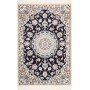Tappeto Nain 9la Persia Medaglione Blu Scuro Avorio 78x119 C