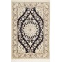 Tappeto Nain 6la Persia Medaglione Nero Avorio 72x108 Cm