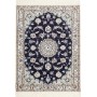 Tappeto Nain 6la Persia Medaglione Blu Notte Avorio 80x108 C