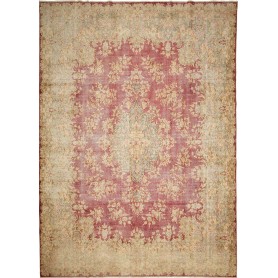 Tappeto Vintage Persia Medaglione Rosso Beige 296x415 Cm