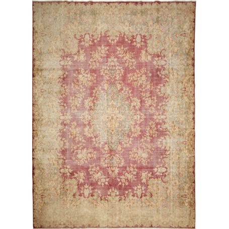 Tappeto Vintage Persia Medaglione Rosso Beige 296x415 Cm