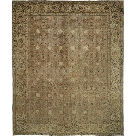 Tappeto Vintage Persia Floreale Beige Marrone Grigio 300x370