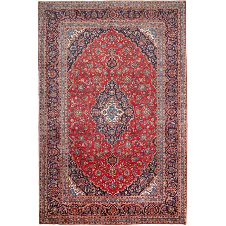 Tappeto Ardakan Persia Medaglione Rosso Blu Scuro 247x375 Cm