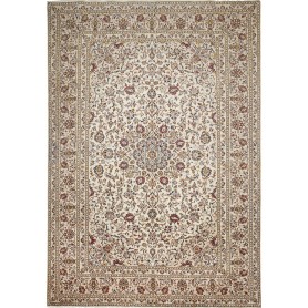 Tappeto Kashan Persia Medaglione Crema Rosso 248x358 Cm
