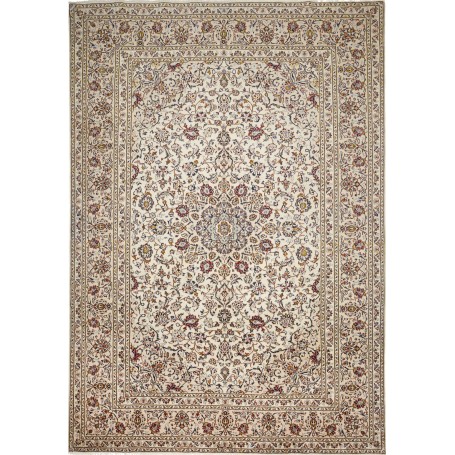 Tappeto Kashan Persia Medaglione Crema Rosso 248x358 Cm