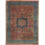Tappeto Mamlouk Pakistan Geometrico Blu Petrolio Terracotta