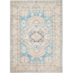Tappeto Kazak Afghanistan Geometrico Azzurro Crema 149x208 C